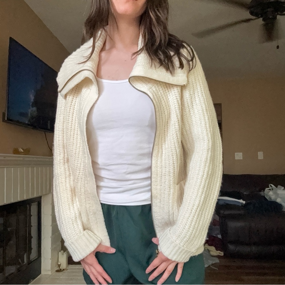 Cozy Cream Ralph Lauren Zip Cardigan